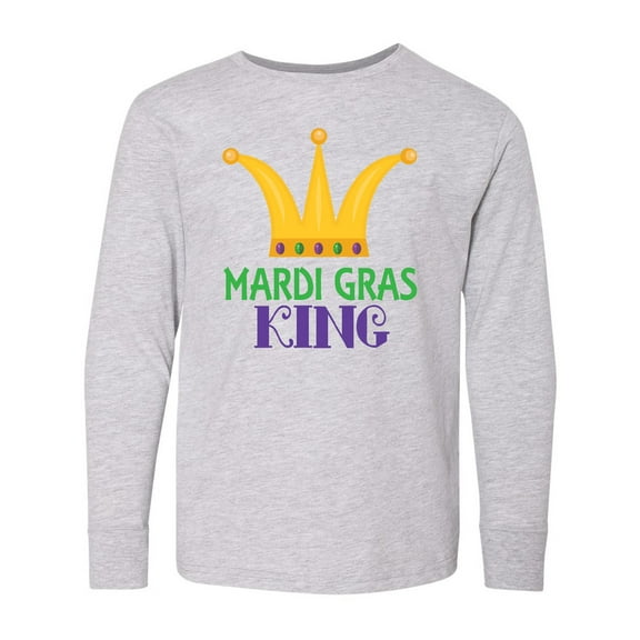 Inktastic Mardi Gras King Celebration Party Long Sleeve Youth T-Shirt