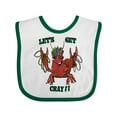 thumbnail image 1 of Inktastic Mardi Gras Let's Get Cray Crayfish with Beads Boys or Girls Baby Bib, 1 of 4