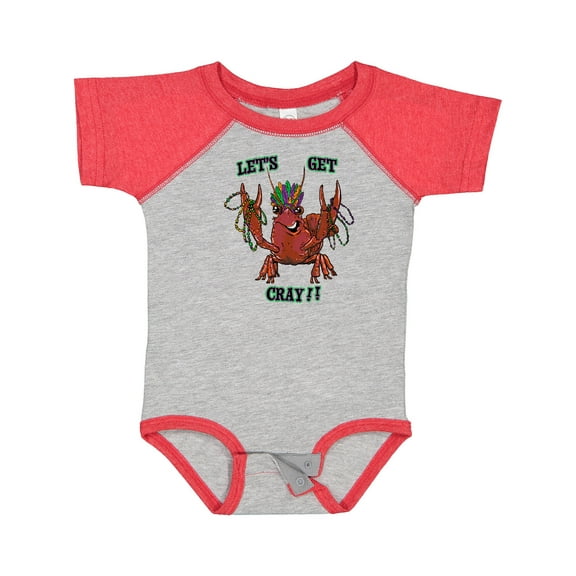 Inktastic Mardi Gras Let's Get Cray Crayfish with Beads Boys or Girls Baby Bodysuit