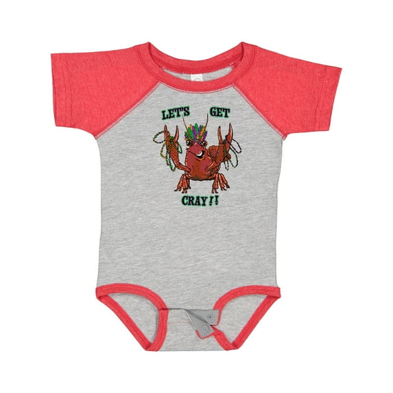 Inktastic Mardi Gras Let's Get Cray Crayfish with Beads Boys or Girls Baby Bodysuit