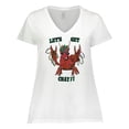 thumbnail image 1 of Inktastic Mardi Gras Let's Get Cray Crayfish with Beads Women's Plus Size V-Neck T-Shirt, 1 of 5