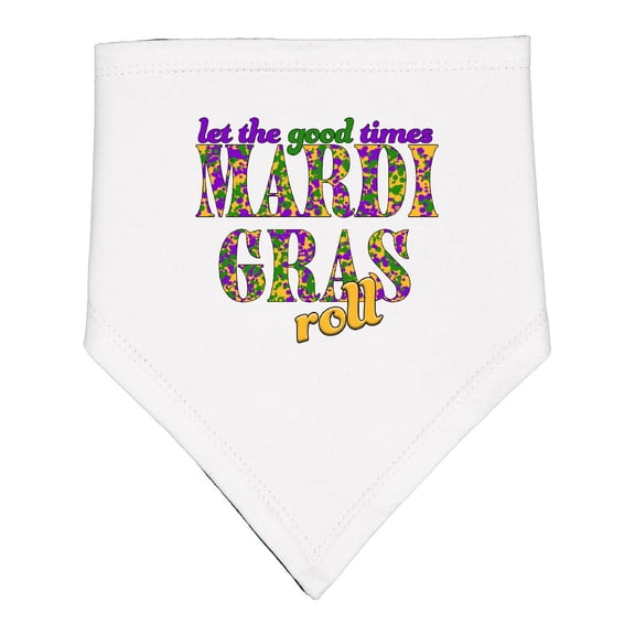 Inktastic Mardi Gras Let the Good Times Roll Baby Bandana Bib
