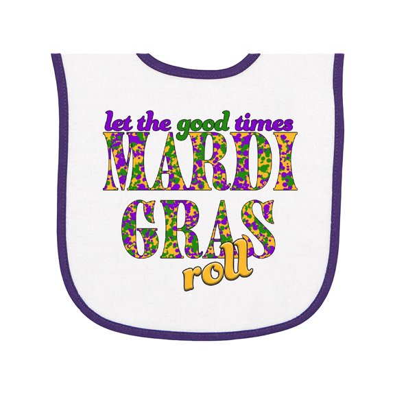 Inktastic Mardi Gras Let the Good Times Roll Baby Terry Cloth Bib