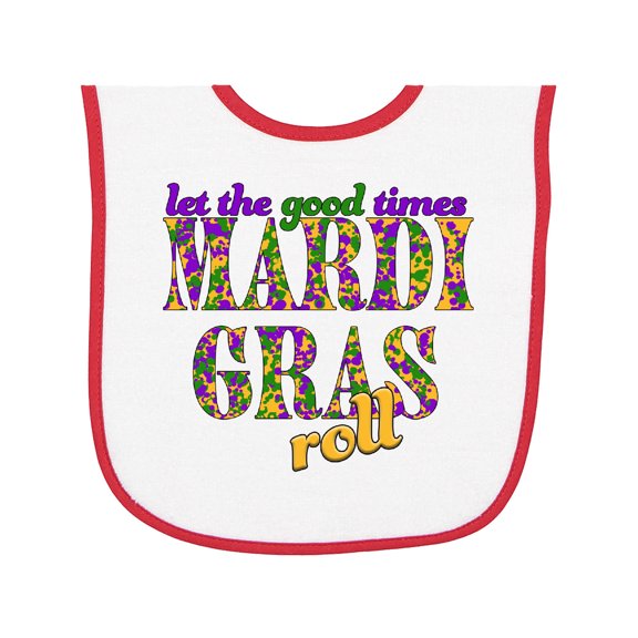Inktastic Mardi Gras Let the Good Times Roll Baby Terry Cloth Bib