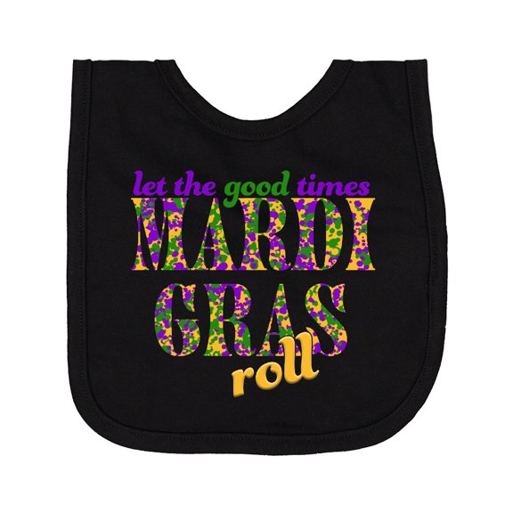 Inktastic Mardi Gras Let the Good Times Roll Newborn Bib