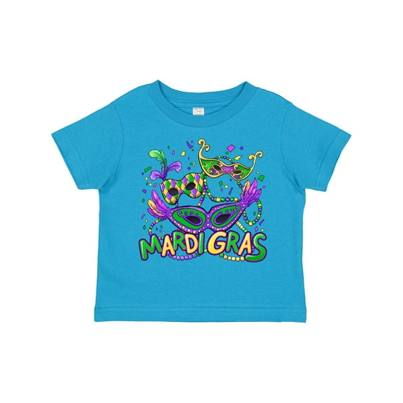 Inktastic Mardi Gras Masks and Beads Boys or Girls Toddler T-Shirt