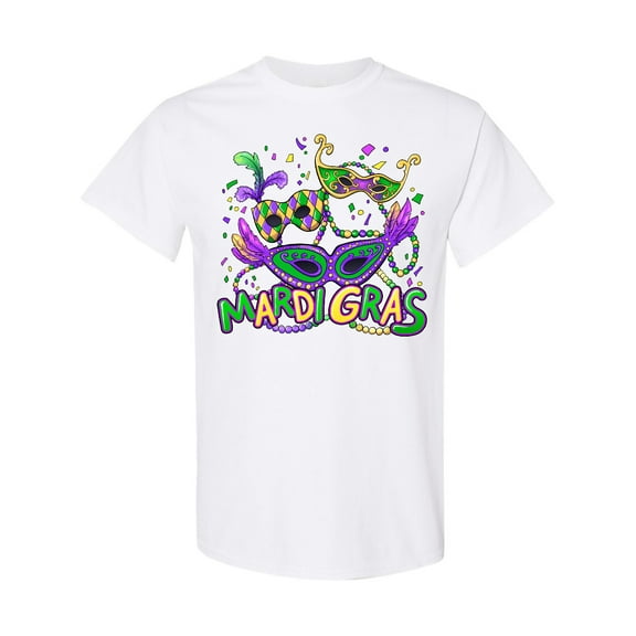 Inktastic Mardi Gras Masks and Beads T-Shirt