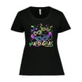 thumbnail image 1 of Inktastic Mardi Gras Masks and Beads Women's Plus Size T-Shirt, 1 of 5