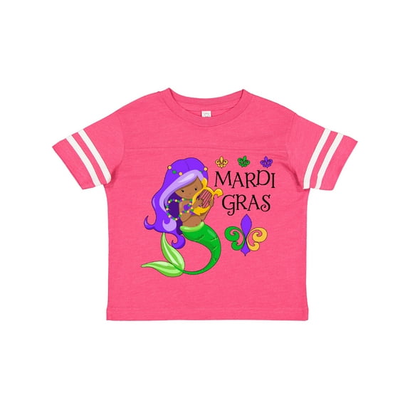 Inktastic Mardi Gras Mermaid with Harp and Beads Boys or Girls Toddler T-Shirt