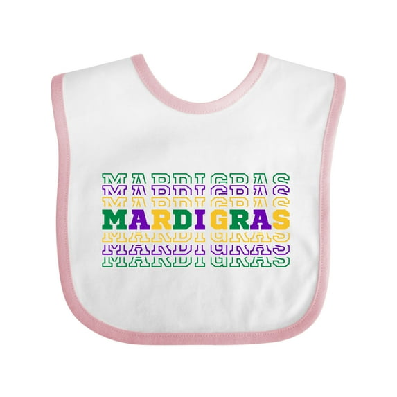 Inktastic Mardi Gras Mirror Words Boys or Girls Baby Bib