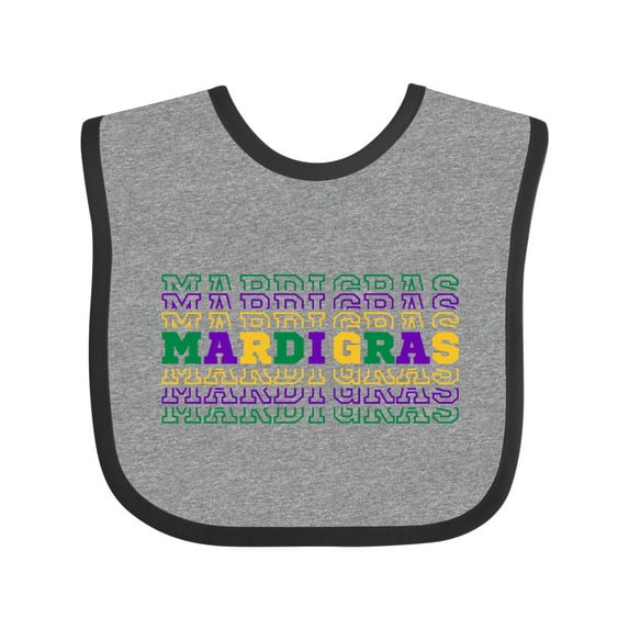 Inktastic Mardi Gras Mirror Words Boys or Girls Baby Bib