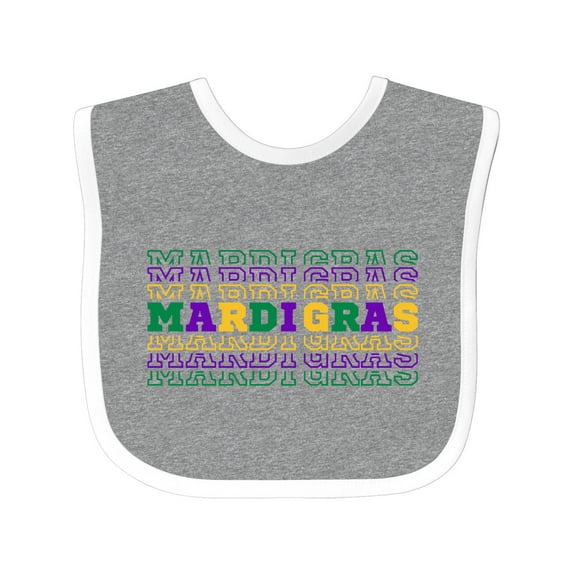 Inktastic Mardi Gras Mirror Words Boys or Girls Baby Bib