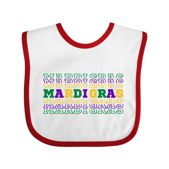 Inktastic Mardi Gras Mirror Words Boys or Girls Baby Bib