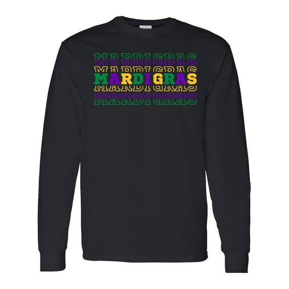 Inktastic Mardi Gras Mirror Words Long Sleeve T-Shirt