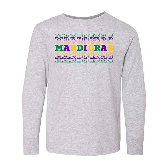 Inktastic Mardi Gras Mirror Words Long Sleeve Youth T-Shirt