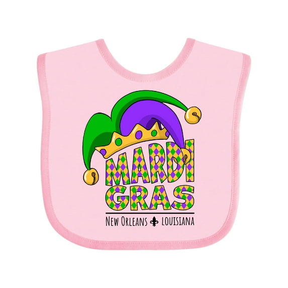 Inktastic Mardi Gras New Orleans Louisiana Jester Hat Boys or Girls Baby Bib