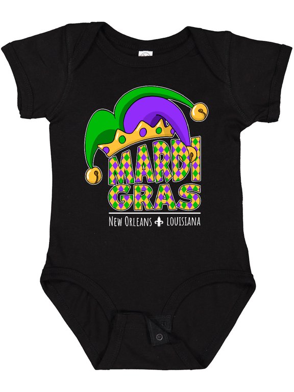 Mardi Gras New Orleans Louisiana Jester Hat Boys or Girls Baby Bodysuit