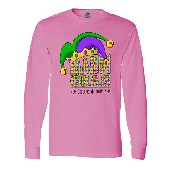 Inktastic Mardi Gras New Orleans Louisiana Jester Hat Long Sleeve T-Shirt