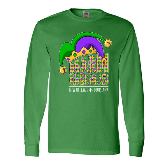 Inktastic Mardi Gras New Orleans Louisiana Jester Hat Long Sleeve T-Shirt