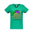 thumbnail image 1 of Inktastic Mardi Gras New Orleans Louisiana Jester Hat Women's V-Neck T-Shirt, 1 of 5