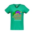 thumbnail image 1 of Inktastic Mardi Gras New Orleans Louisiana Jester Hat Women's V-Neck T-Shirt, 1 of 5