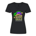 thumbnail image 1 of Inktastic Mardi Gras New Orleans Louisiana Jester Hat Women's V-Neck T-Shirt, 1 of 5