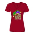 thumbnail image 1 of Inktastic Mardi Gras New Orleans Louisiana Jester Hat Women's V-Neck T-Shirt, 1 of 5