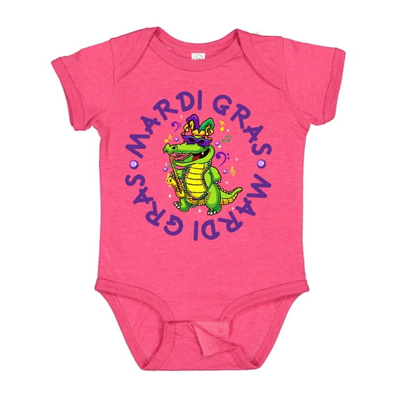 Inktastic Mardi Gras Party Alligator Boys or Girls Baby Bodysuit