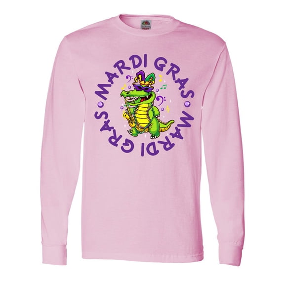 Inktastic Mardi Gras Party Alligator Long Sleeve T-Shirt
