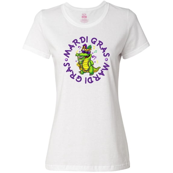 Inktastic Mardi Gras Party Alligator Women's T-Shirt