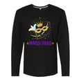 thumbnail image 1 of Inktastic Mardi Gras Party Crown Mask Long Sleeve T-Shirt, 1 of 5