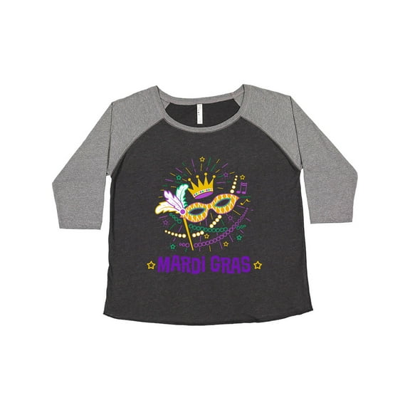 Inktastic Mardi Gras Party Crown Mask Women's Plus Size T-Shirt