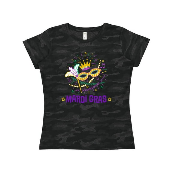 Inktastic Mardi Gras Party Crown Mask Women's T-Shirt