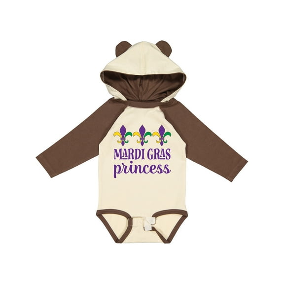 Inktastic Mardi Gras Princess Girls Long Sleeve Baby Bodysuit