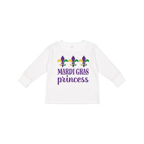 Inktastic Mardi Gras Princess Girls Long Sleeve Toddler T-Shirt