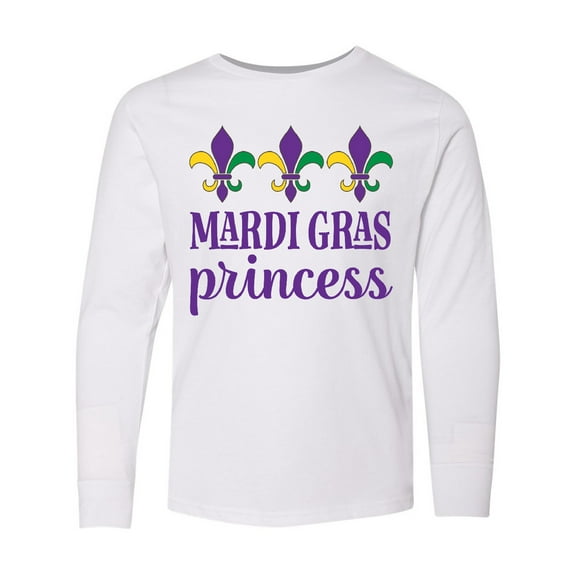 Inktastic Mardi Gras Princess Long Sleeve Youth T-Shirt