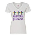 thumbnail image 1 of Inktastic Mardi Gras Princess Women's V-Neck T-Shirt, 1 of 5