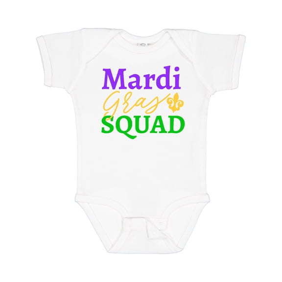 Inktastic Mardi Gras Squad with Fleur Di Lis Boys or Girls Baby Bodysuit