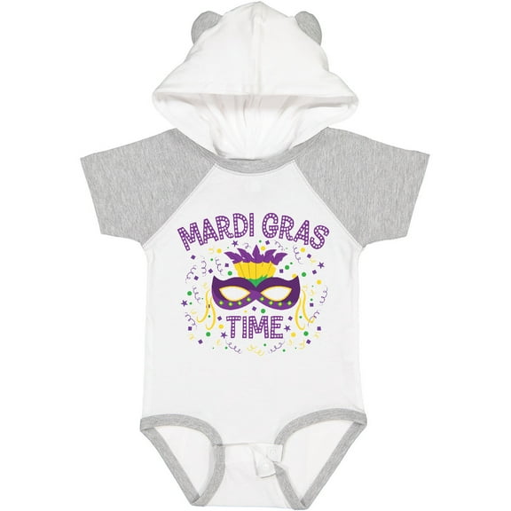 Inktastic Mardi Gras Time Party Mask Boys or Girls Baby Bodysuit