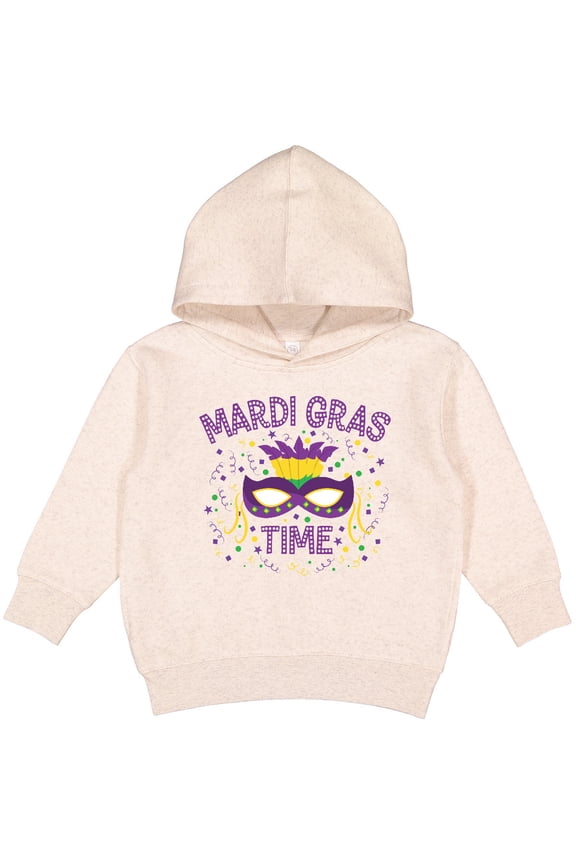 Mardi Gras Time Party Mask Toddler Hoodie