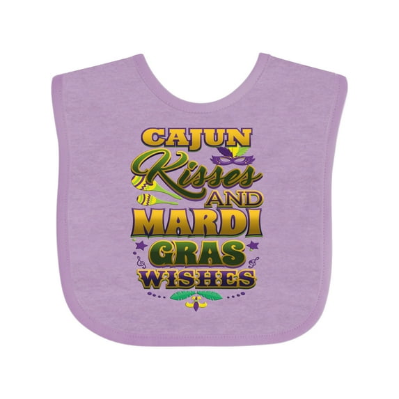 Inktastic Mardi Gras Wishes Cajun Kisses Boys or Girls Baby Bib