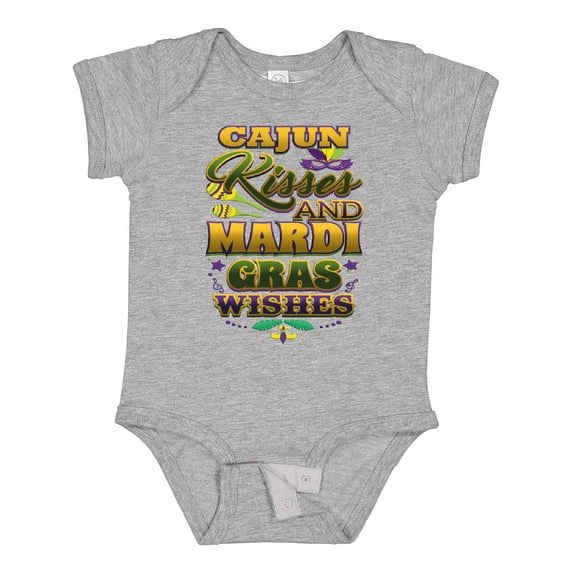Inktastic Mardi Gras Wishes Cajun Kisses Boys or Girls Baby Bodysuit
