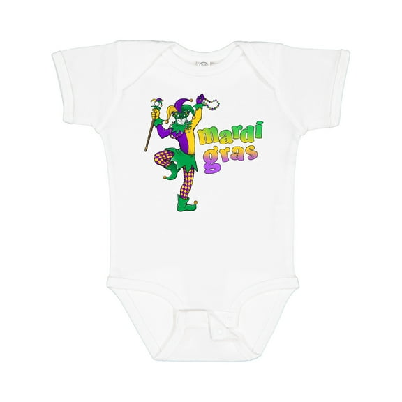 Inktastic Mardi Gras jester celebration Boys or Girls Baby Bodysuit