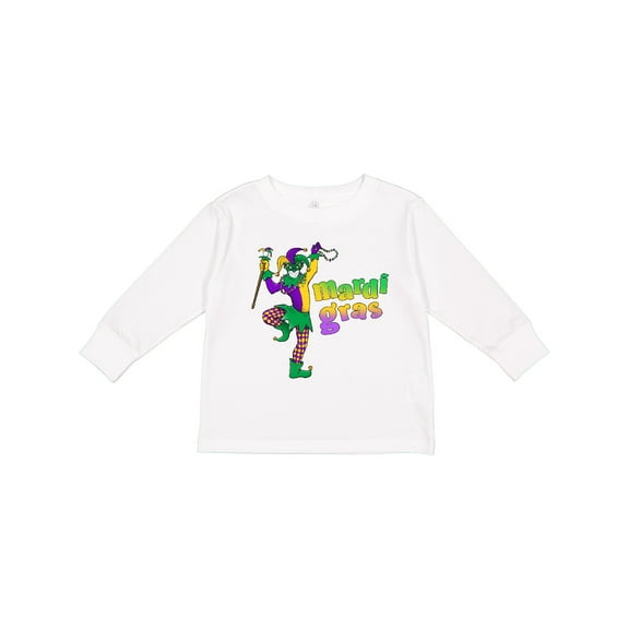 Inktastic Mardi Gras jester celebration Boys or Girls Long Sleeve Toddler T-Shirt