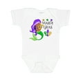 thumbnail image 1 of Inktastic Mardi Gras mermaid with harp and beads Boys or Girls Baby Bodysuit, 1 of 5