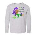 thumbnail image 1 of Inktastic Mardi Gras mermaid with harp and beads Long Sleeve Youth T-Shirt, 1 of 5