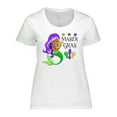 thumbnail image 1 of Inktastic Mardi Gras mermaid with harp and beads Women's Plus Size T-Shirt, 1 of 5