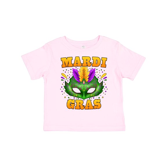 Inktastic Mardi Gras with Green Masquerade Mask Boys or Girls Toddler T-Shirt