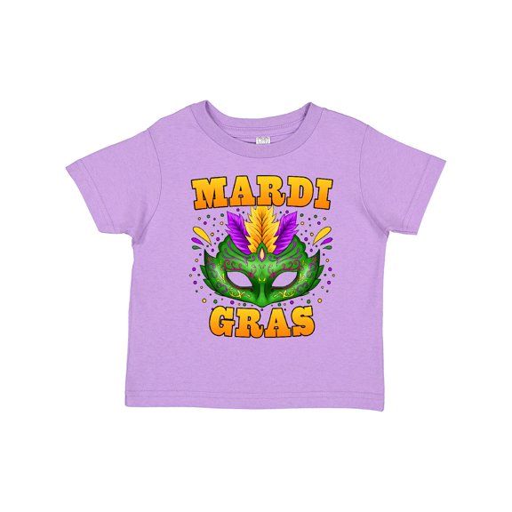 Inktastic Mardi Gras with Green Masquerade Mask Boys or Girls Toddler T-Shirt