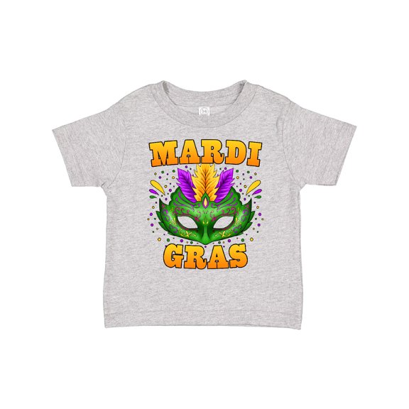 Inktastic Mardi Gras with Green Masquerade Mask Boys or Girls Toddler T-Shirt